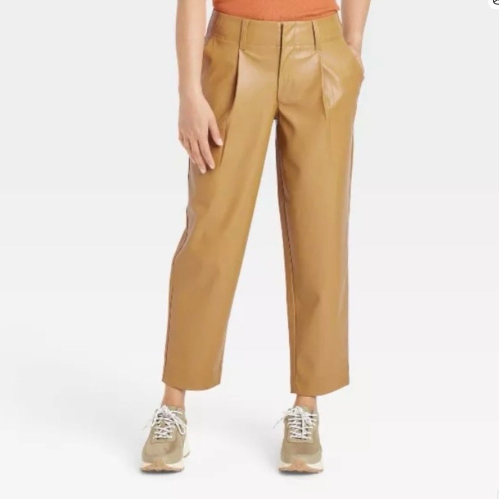 Womens A new day chic faux leather cropped pants